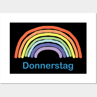 Donnerstag Thursday Rainbow Posters and Art